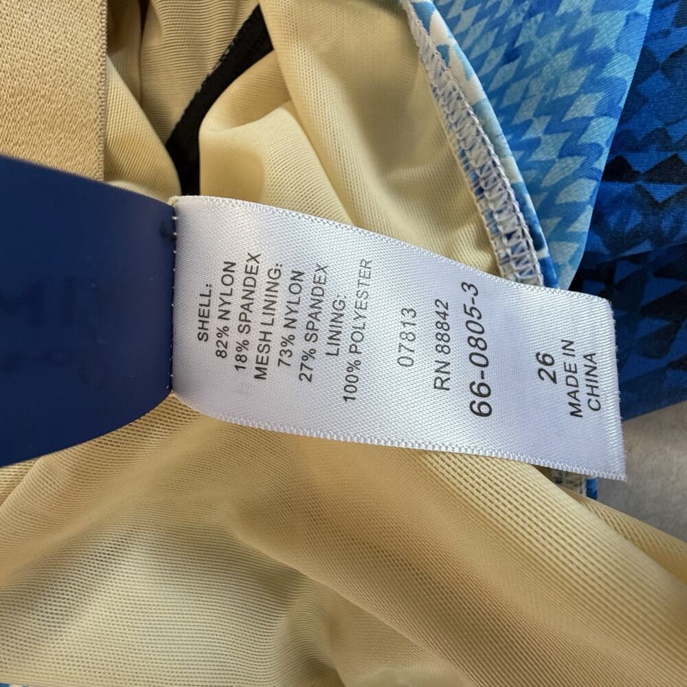 Swimsuits for All Loop Blouson One Piece Swimsuit Size 26 Blue Geometric NWT - Picture 13 of 15